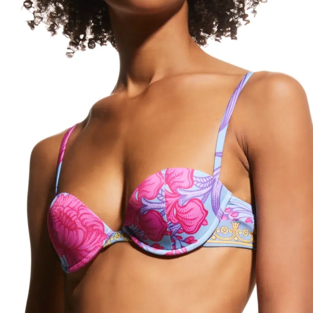 Versace Acid Bouquet Bikini Top